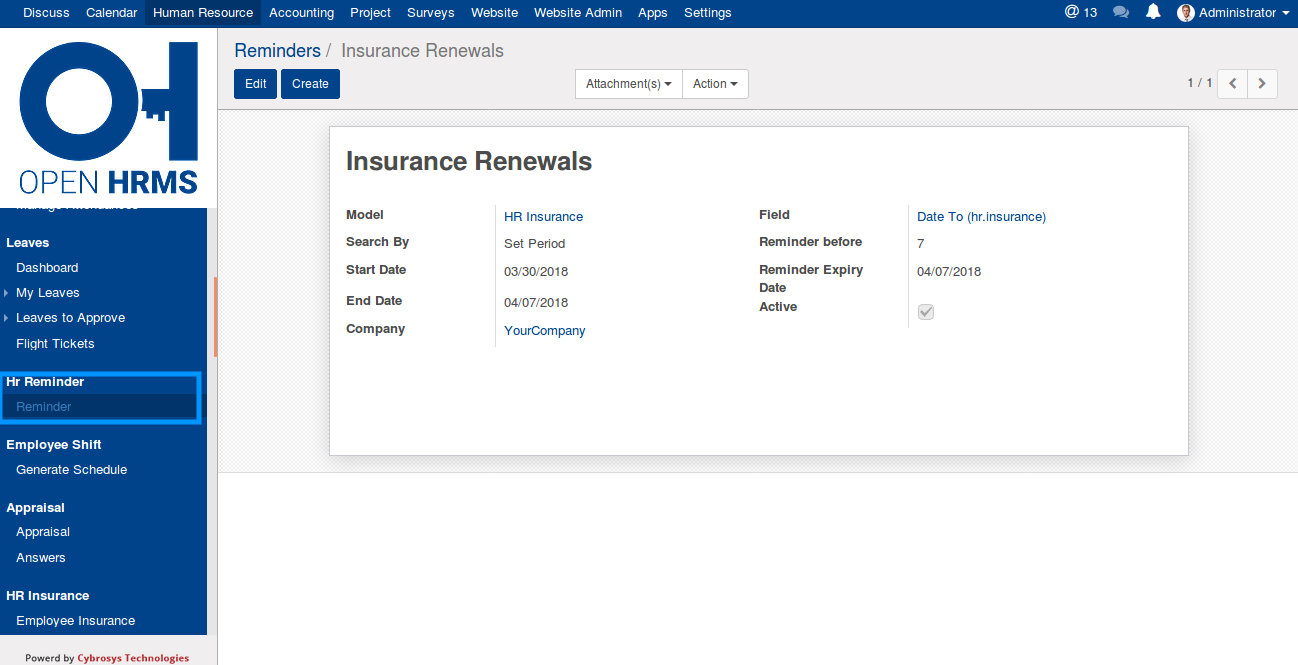 open-hrms-hr-reminder-1