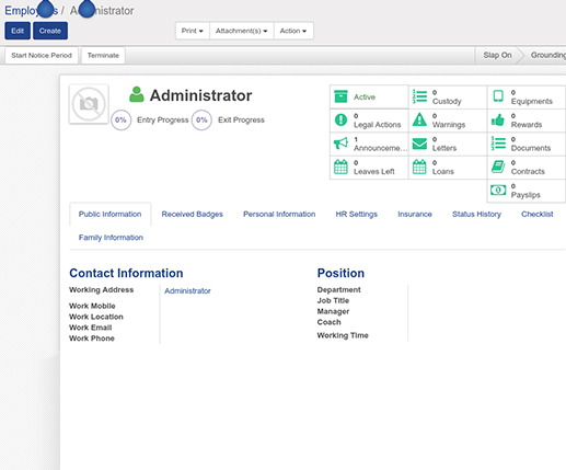 employee contact info