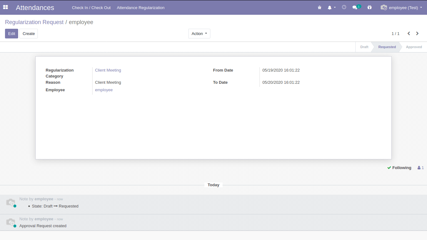 attendance-regularization-app-openhrms