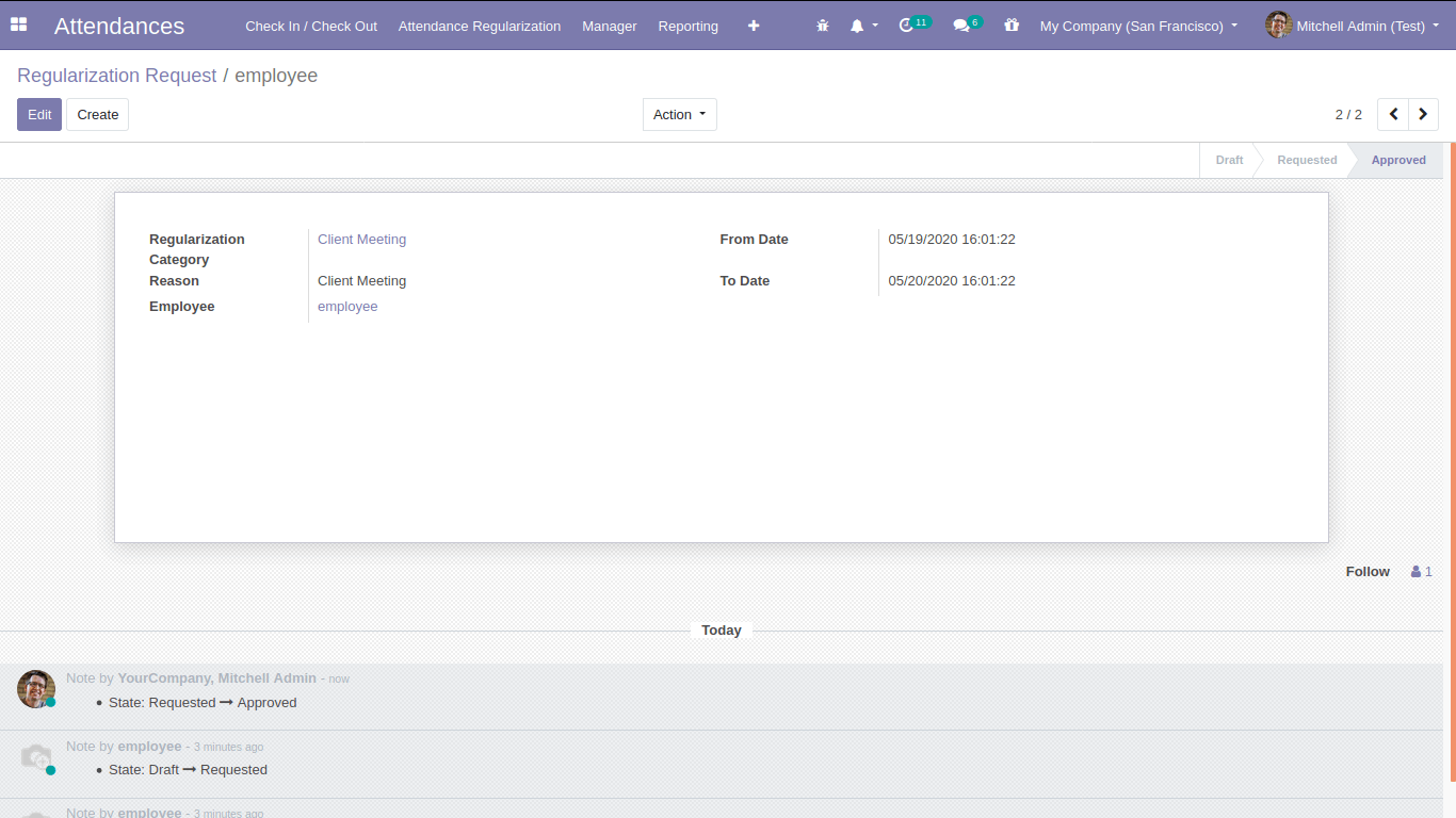 attendance-regularization-app-openhrms